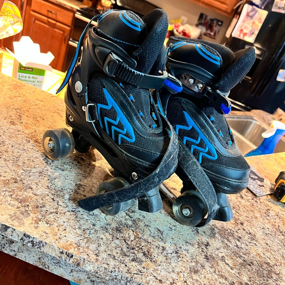 Black and Blue kids Roller Skates